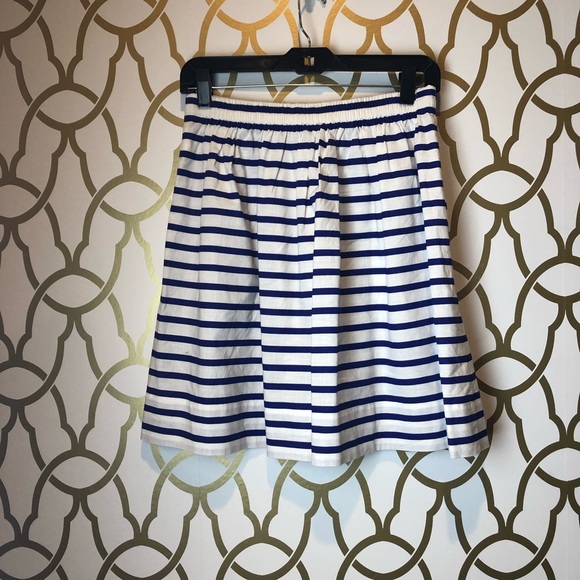 J. Crew Pull On Skirt in nautical Stripe - Picture 2 of 5